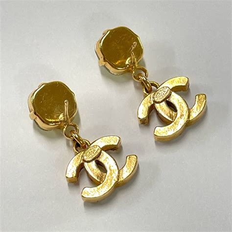 fake cc chanel earring|faux chanel double c earrings.